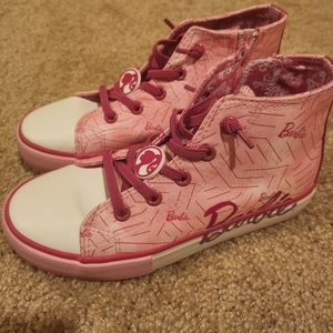 Pink Barbie High Top Zip Up Canvas Sneaker Converse Like Kids' size 2